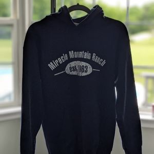 Vintage Women's Navy Blue Hoodie